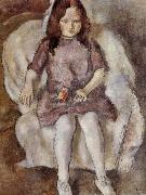 Jules Pascin The Girl holding flower oil painting reproduction